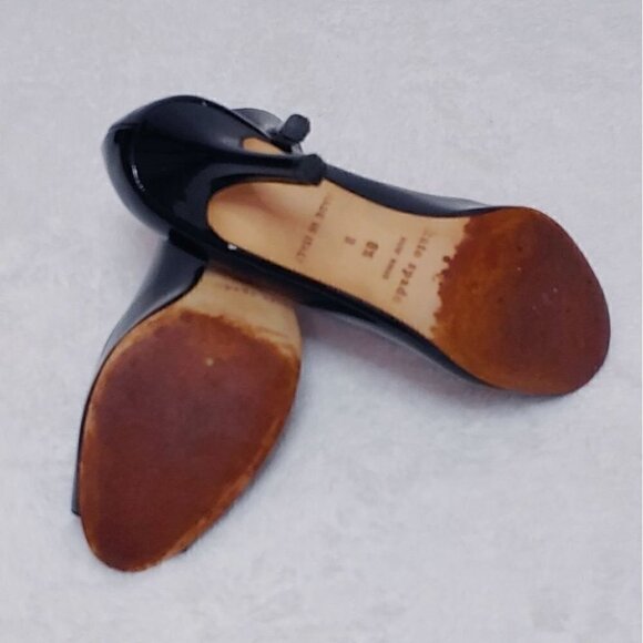 KATE SPADE Gwennie black patent leather open toe heels - Picture 5 of 8